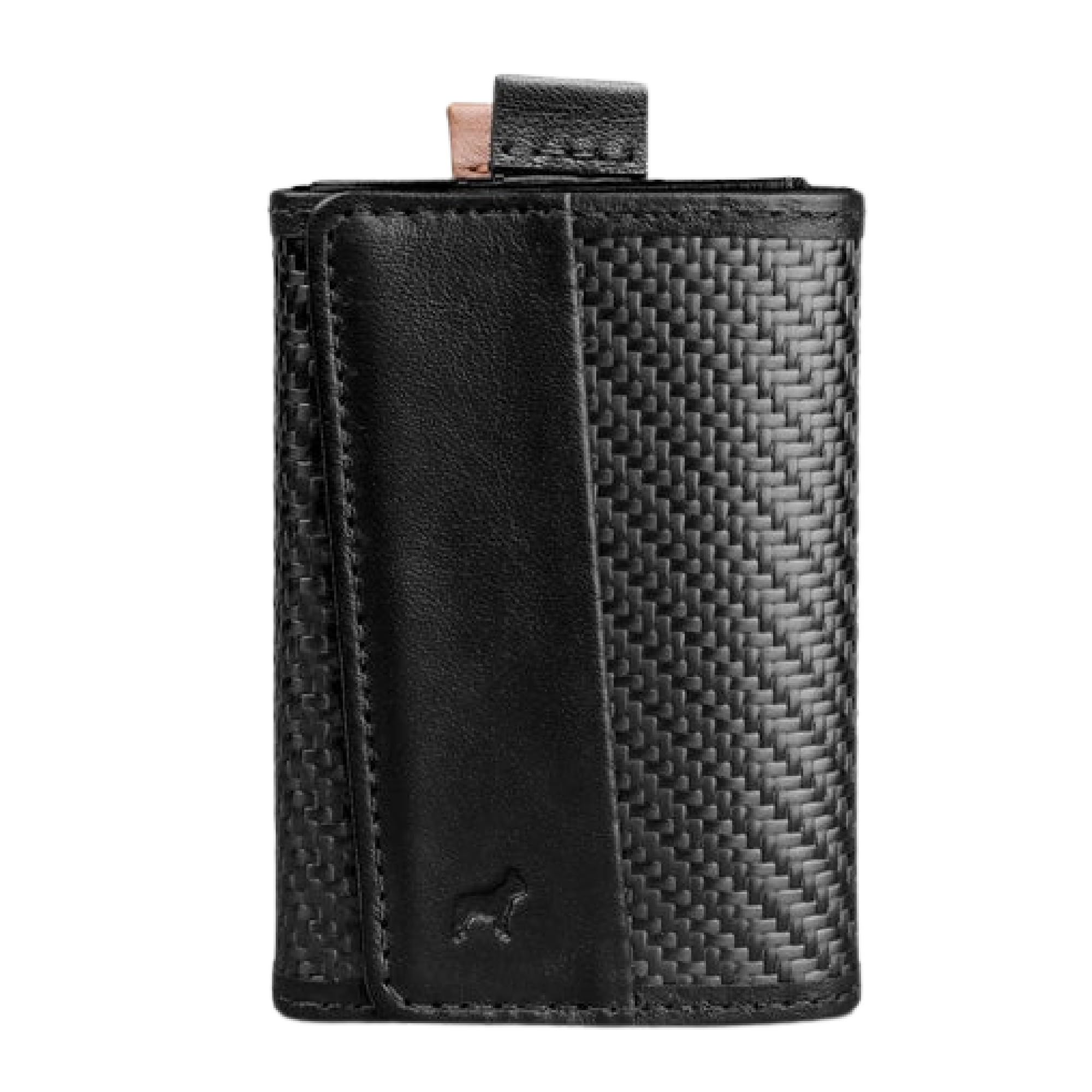 The Frenchie Co. - Speed Wallet Mini - Ultra-Slim RFID Card Holder - Minimalist Front Pocket Wallet for Men & Women - Carbon Fiber & Full-Grain