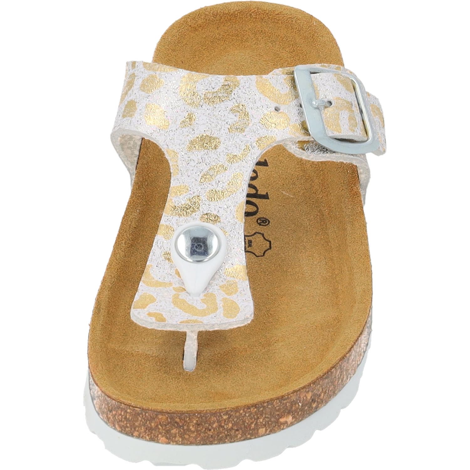 Palado Mädchen Zehentrenner Kids Kos G Leo – coole Sandalen Made in Spain - bequeme Hausschuhe mit Leo-Muster - Sommerschuhe mit Kork-Fußbett