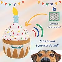 Vista 6 de Juguete de cumpleaños para perros Regalo de peluche chirriante y arrugado para cachorros