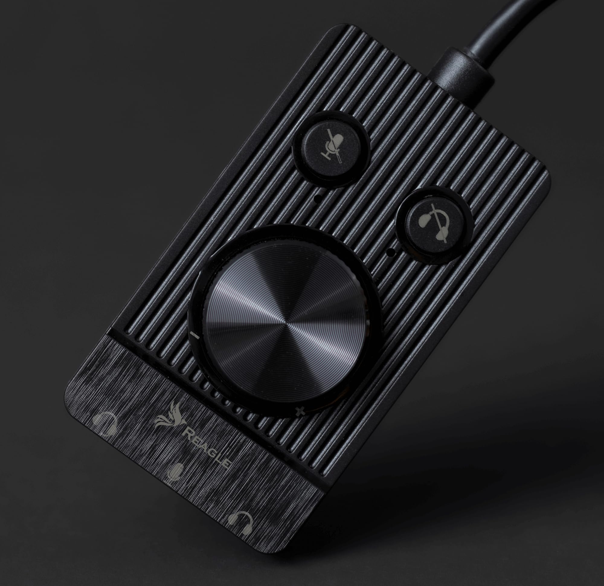 Reagle zewnętrzna karta dźwiękowa USB – 48 kHz/16-bitowy audio, złącza jack 3,5 mm, plug & play, regulacja głośności, przełącznik wyciszenia mikrofonu i słuchawek, kompatybilna z Windows, Mac OS