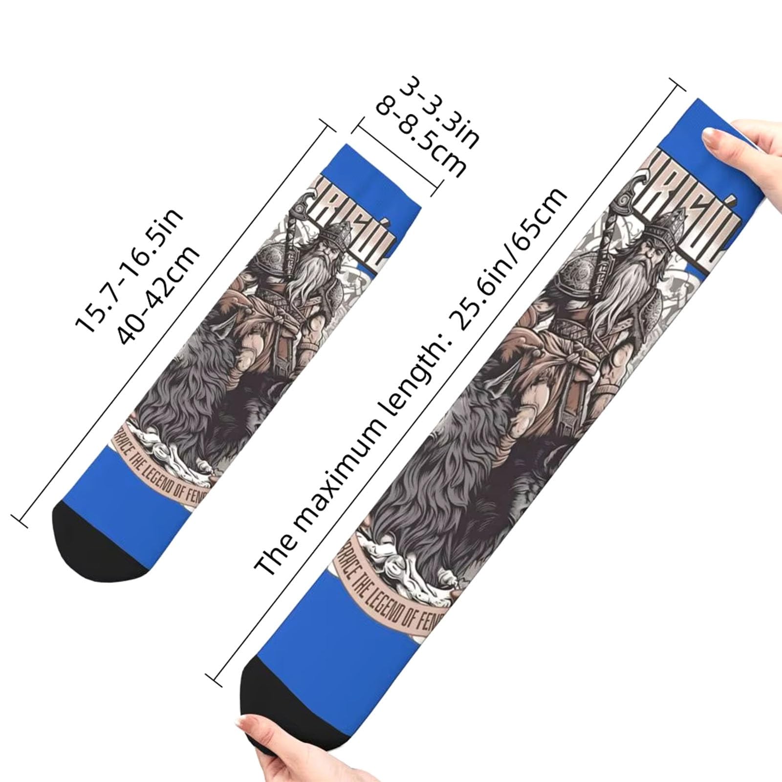 Fenrir Wolf Wikinger Krieger Fahrradsocken für Herren Und Damen, Neuartige, Gut Sitzende, Lustige, Sportliche Basketball Schlauchsocken