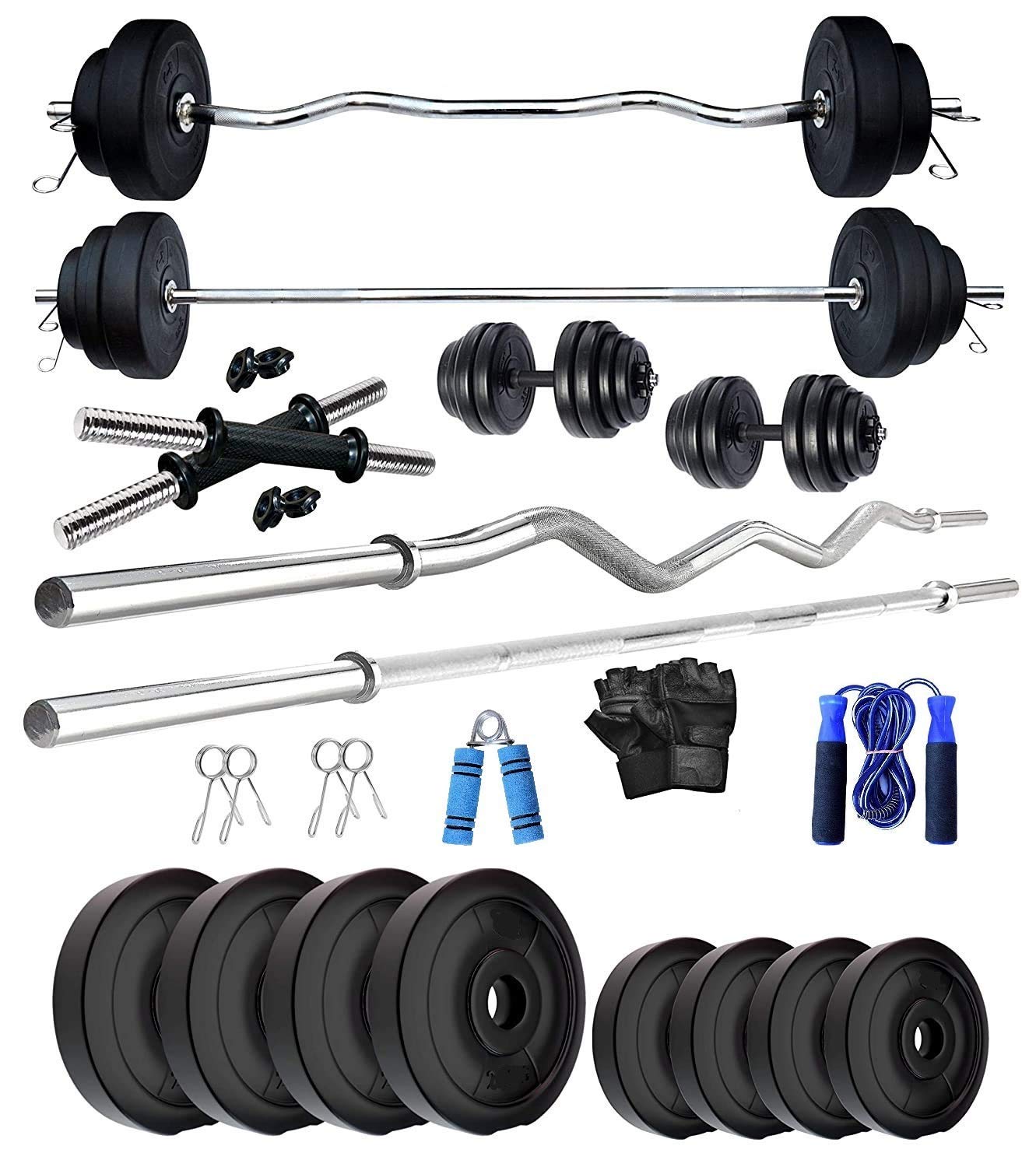 BODYFIT Home Gym Combo, Home Gym Set, Gym Equipments, [8-60 kg], 3Feet Curl Rod + 4 Feet Straight Rod + 1 Pair Dumbbell Rod, Weight Plates, Exercise Set, Home Gym Kit Accessories (24KG Combo Set) (B08X3MNM8D) Amazon Price History, Amazon Price Tracker