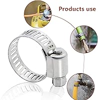 Vista 6 de UD - Abrazadera de manguera de acero inoxidable, 40 abrazaderas de manguera de engranaje helicoidal ajustable, rango de 0.315-1.732 in, kit