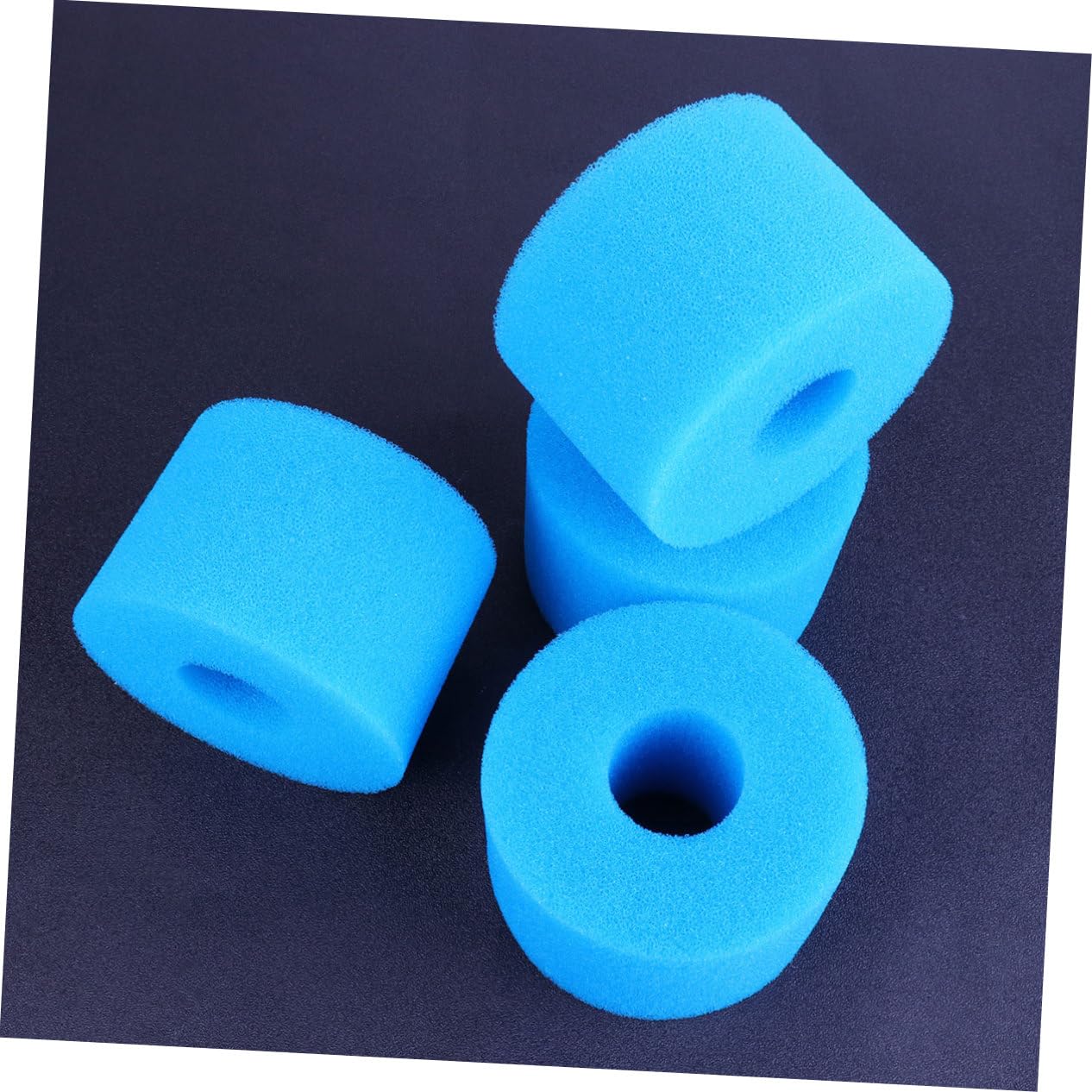 Éponge de Préfiltration Bleue 4pcs en Mousse pour Aquarium | Cylindre Filtrant, Empêche L’aspiration des Alevins et Crevettes, Aide la Filtration Biologique