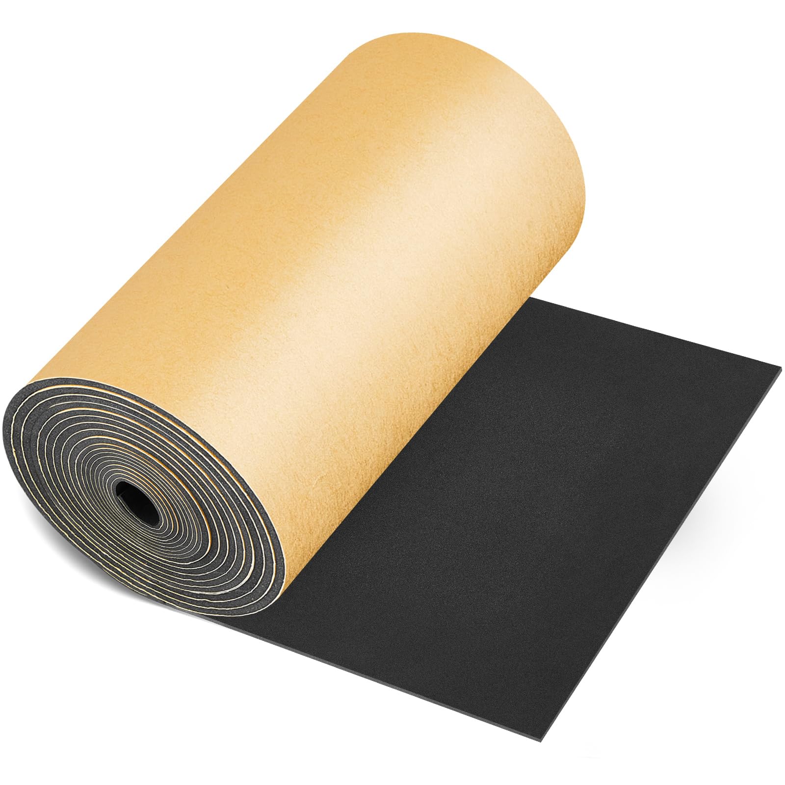 1 Pc 157 x 12 x 1/8 Inch Closed Cell Rubber Foam, Marine Foam Roll, Black