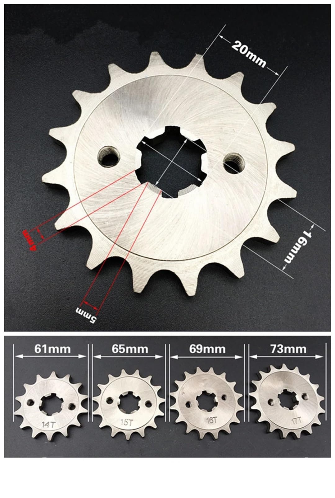 Catene per moto Per YBR125/150 YX125 SRZ150 JYM150 Pignone Catena Moto Catena di trasmissione