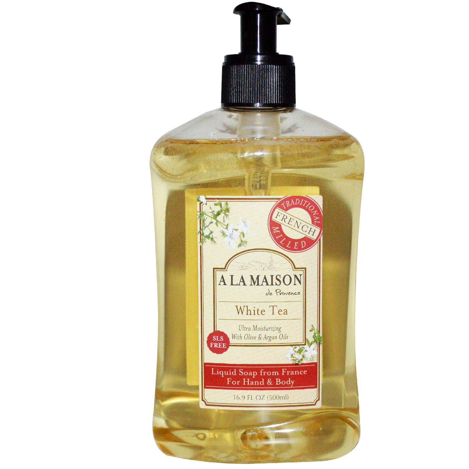 A LA MAISON French Liquid Hand Soap, White Tea - Natural Hand Wash Made with Essential Oils - Biodegradable, Plant-Based, Vegan, Cruelty-Free, Alcohol & Paraben Free (16.9 oz, 1 Pack)