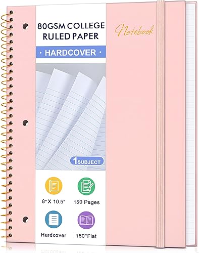 Miniatura 14 de Cuaderno de papel cuadriculado, 1 materia, papel de cuadrícula gruesa de 80 g/m², cuaderno de 8" x 10-1/2", cuadernos de espiral de tapa dura para