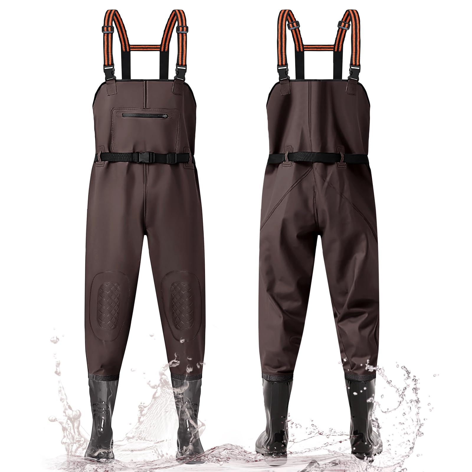 Simsky wasserdichte Wathose mit Stiefeln, Verstellbare Riemen, Atmungsaktiv, für Angeln und Baustellen