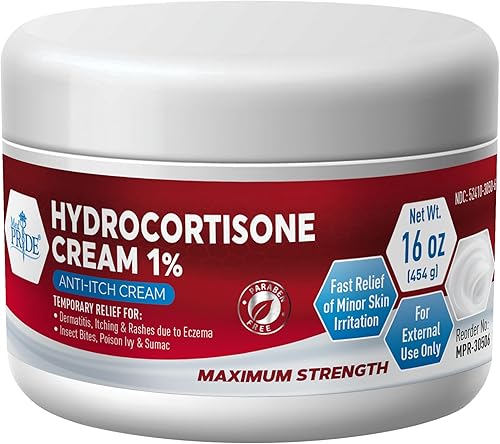 Miniatura 1 de Medpride - Crema de hidrocortisona al 1%, alivio de picazón de máxima fuerza para picaduras de mosquitos, eczema, dermatitis, 16 onzas