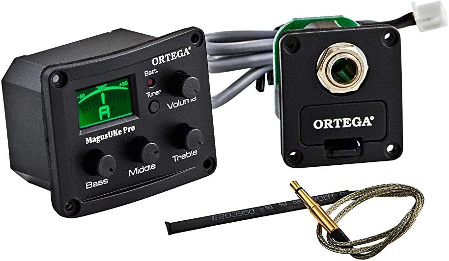 ORTEGA Préampli Ukulélé Avec Accordeur Intégré - Inclus 4 éléments