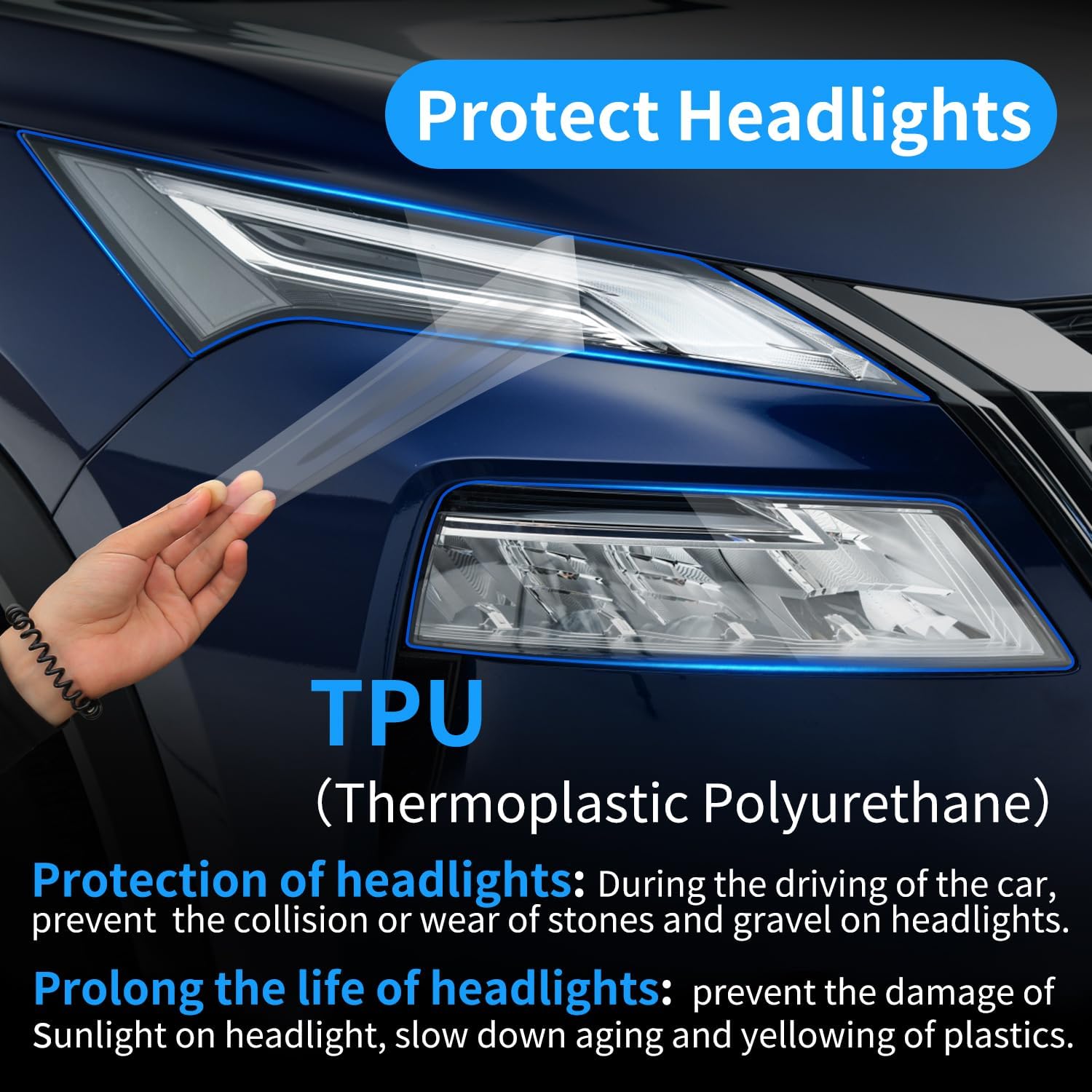 Car Headlight Protection Film for Nissan Rogue 2021 2022 2023 2024 2025 Auto Accessories Lucency Vinyl Exterior Decoration Self Adhesive Sheet Sticker Cover Tint Tail Light