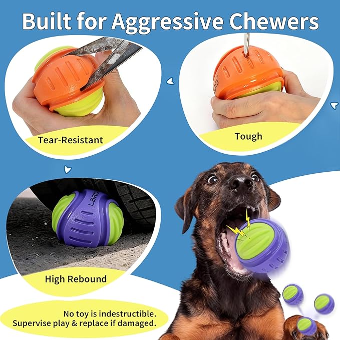 Pelota Sonora Indestructible LaRoo para Perros Pequeños/Medianos miniatura 7