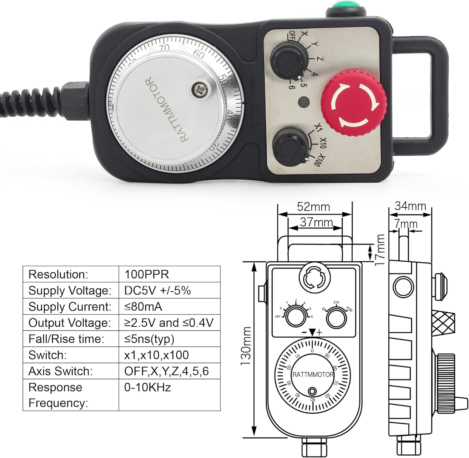 Diagram showing dimensions and technical specifications