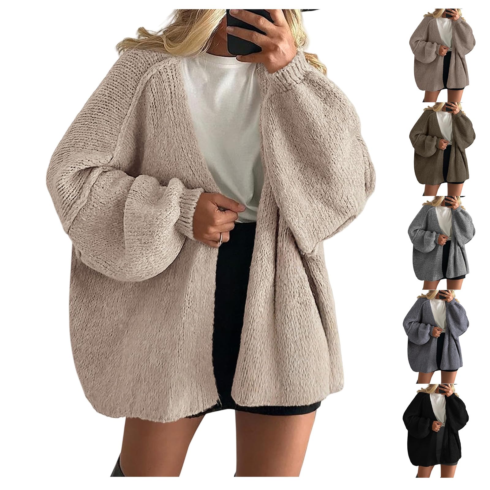 Oversized Cardigans for Women Knit Open Front Sweater Long Sleeve Lightweight Cardigan Loose Fit Sweater Coats 2025