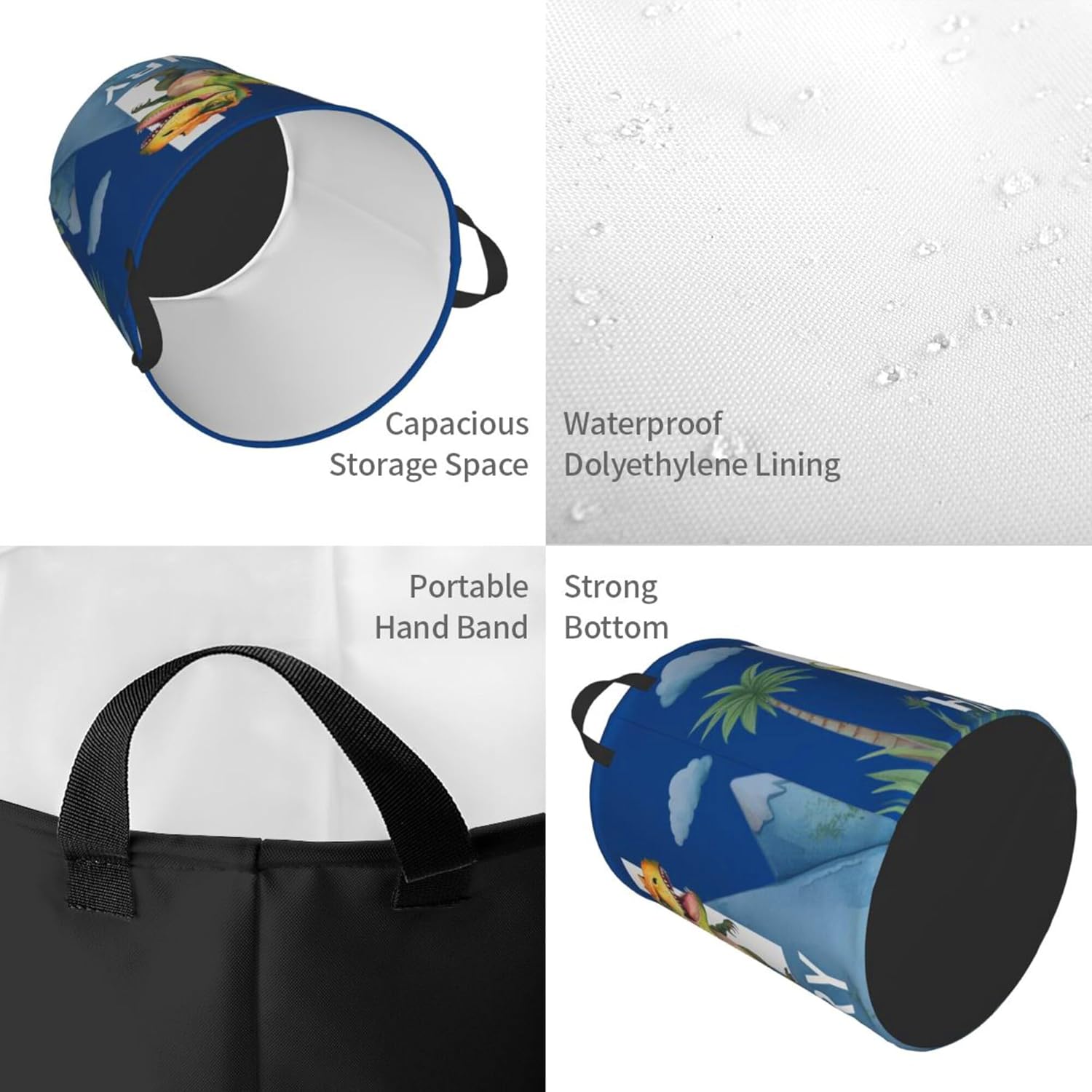 Custom Dinosaur Laundry Basket for Kids Personalized Waterproof Name Laundry Hamper with Handle Christmas Gift for Kids - Image 7