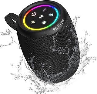 Bluetooth Speaker, Portable Wireless, Powerful Stereo Sound, Stocking Stuffers, IPX5 Waterproof, 15H Playtime, BT5.3, TWS Pairing, Electronics for Outdoor/Home/Party/Travel, White Elephant Gifts