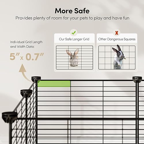 Miniatura 3 de Tespo Corral para mascotas jaula de animales pequeños para interiores valla de alambre de metal portátil para animales pequeños conejillos de indias
