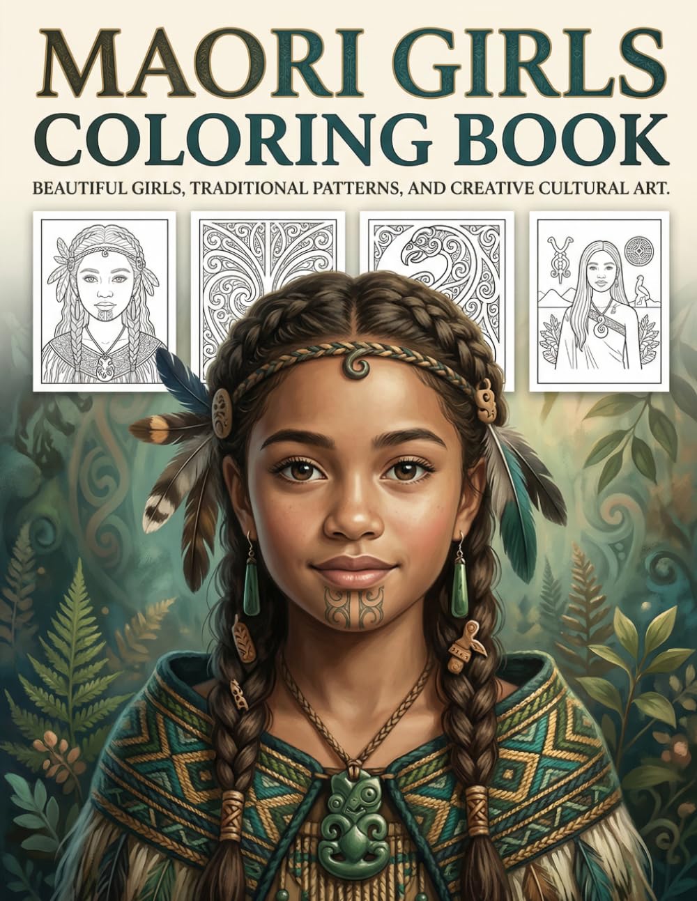 Maori Girls Coloring Book: Beautiful Girls, Traditional Patterns, and Creative Cultural Art