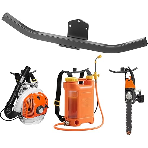 Backpack Blower Hanger, Heavy Duty Wall Mount for Chainsaw & Sprayer - Garage Storage Organizer, 220lbs Capacity with 4mm Steel & Aircraft Rivets (1 Pack)