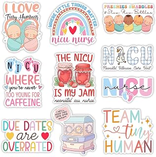 SODAVA (10pcs, 3in) NICU Nurse Stickers, Pack for Laptop, Water Bottle, Notebook – Neonatal ICU Nurse Vinyl Stickers, Medical Quote Decals, Nursing Student Gift Idea, Healthcare Worker Accessories