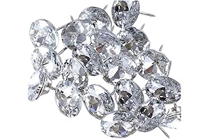 ABCGOOdefg 60PCS Rhinestone Sew Buttons, Crystal Head Upholstery Nails