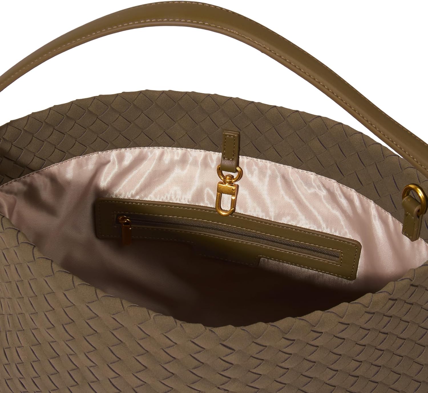 Suede Hobo Bag for Women Hand-Woven Bag Made of Suede Fabric Casual Tote Bag（Brown） - Image 4