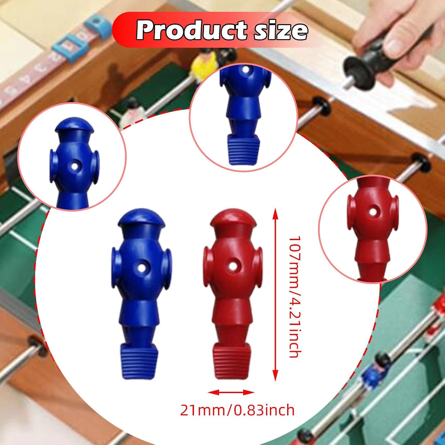 26pcs Table Soccer Balls Replacement Players Replace Parts Football Machine Accessories Easy to Install