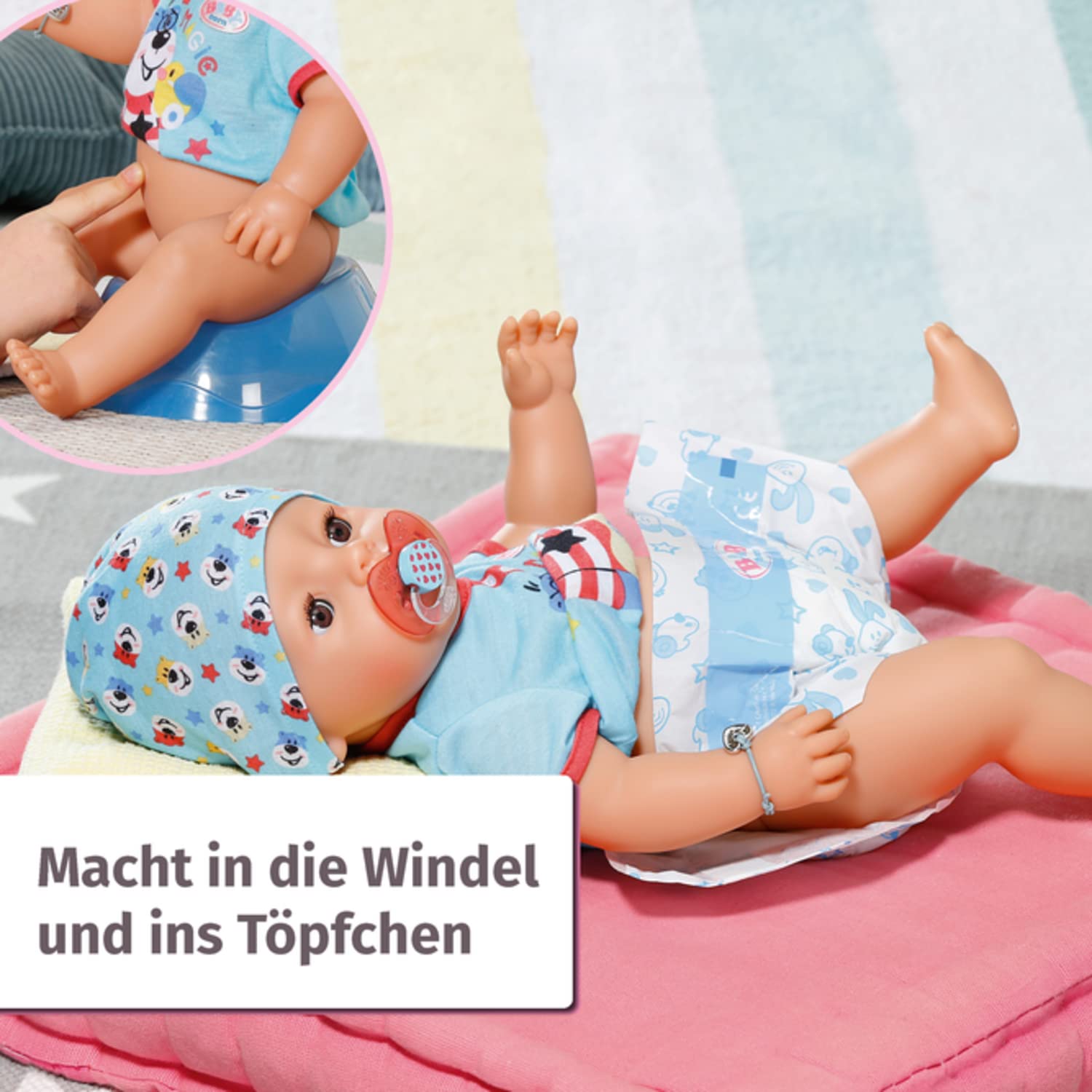 BABY born Magic Boy, Babypuppe mit 10 Funktionen für Kinder ab 3 Jahren, funktioniert ohne Batterie, 43cm groß, 827963 Zapf Creation