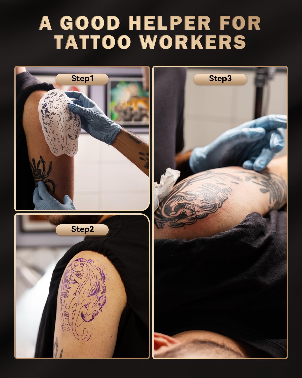 TP81 Stencil Drucker, Thermodrucker Tattoo, Bluetooth Tattoo Drucker mit 10 Blatt Tattoo Papier, Kompatibel mit Android, iOS und Laptop, Tattoo Zubehör