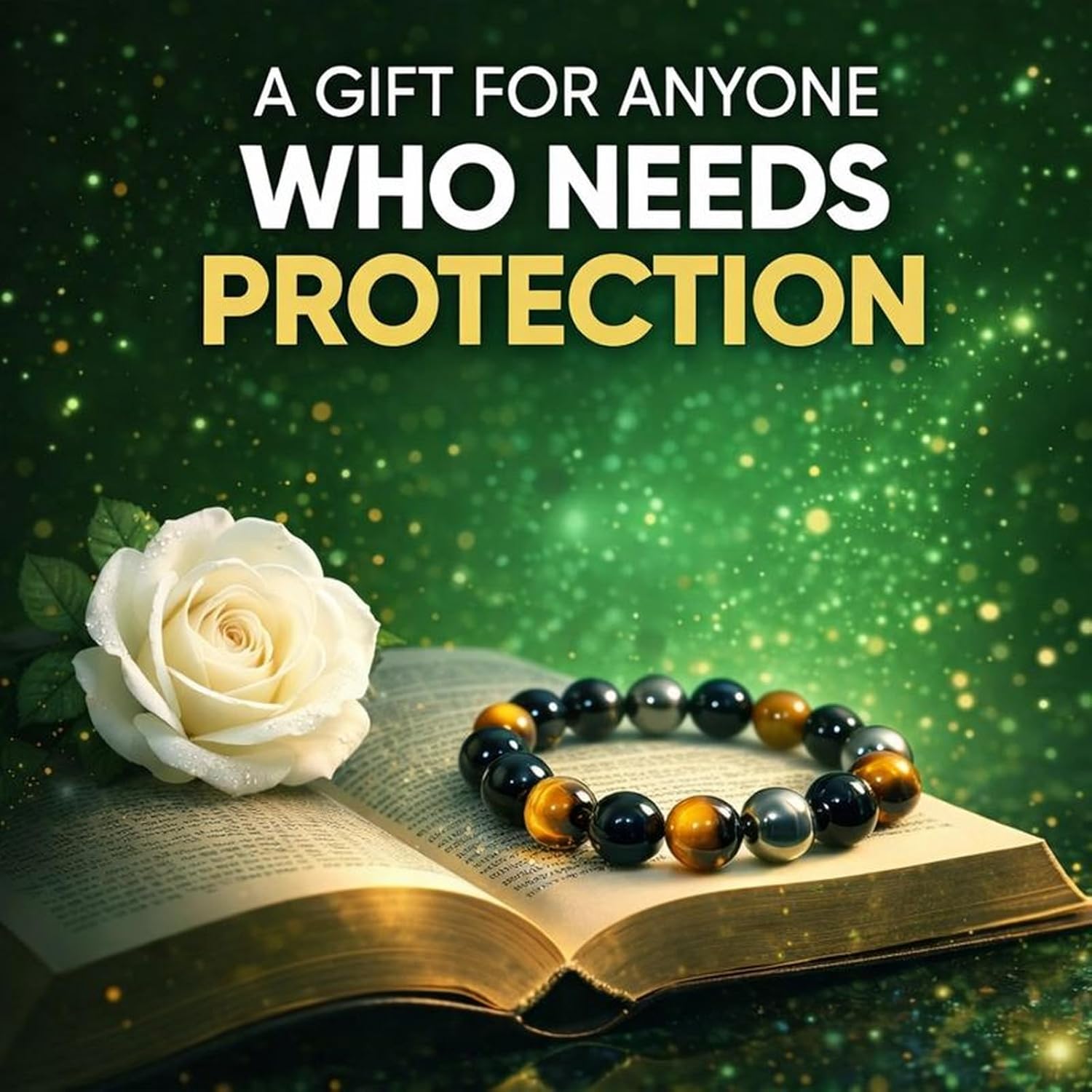 Handmade Triple Protection Bracelet – Tiger Eye, Hematite & Obsidian 8mm Natural Crystal Beads, Healing Natural Stones for Strength, Energy & Balance, Men & Women, 7.48 Inches – Supports Chakra Healing - Image 6