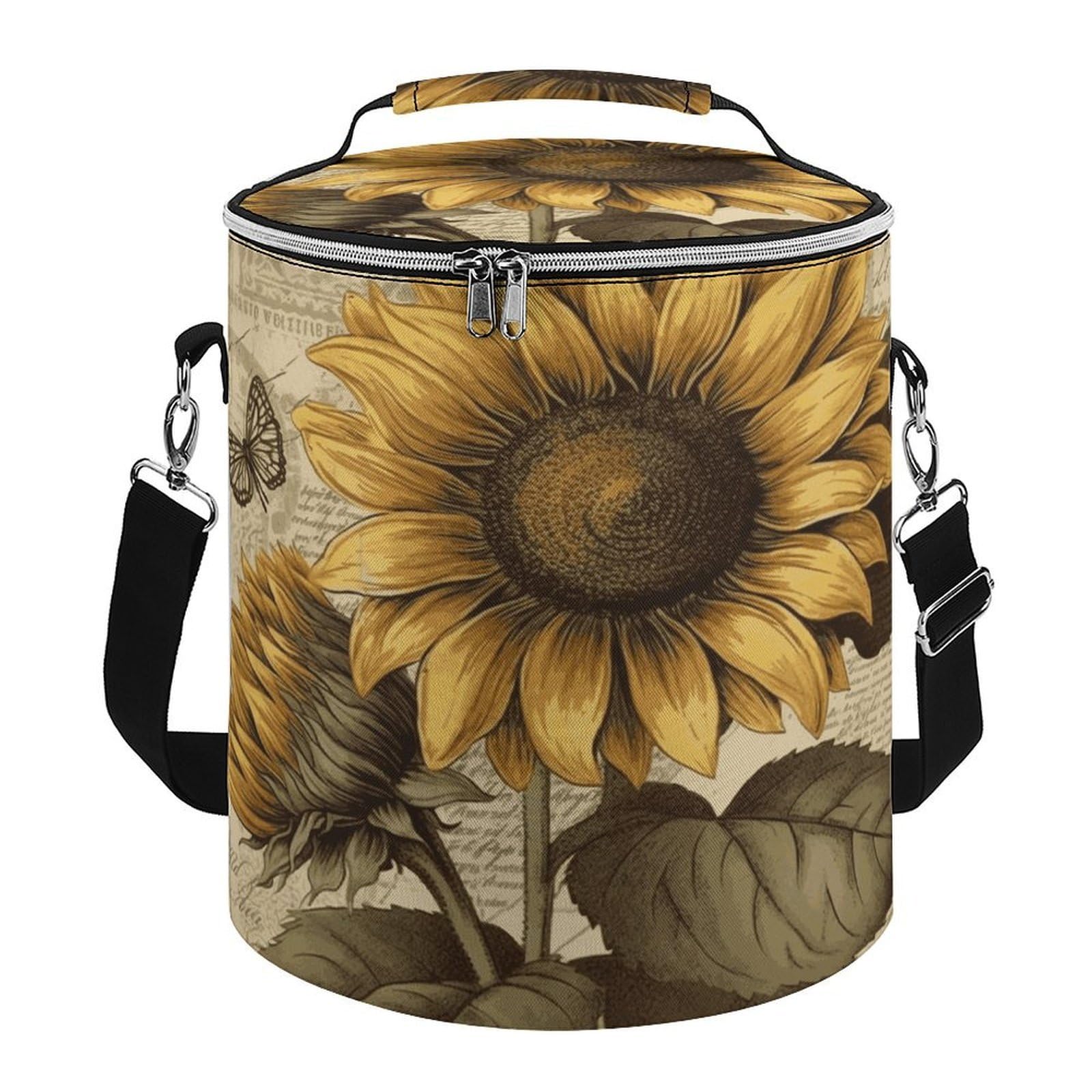 Bolsa térmica suave retro con múltiples bolsillos, bolsa de playa aislada a prueba de fugas, hielera plegable para playa, viajes, trabajo
