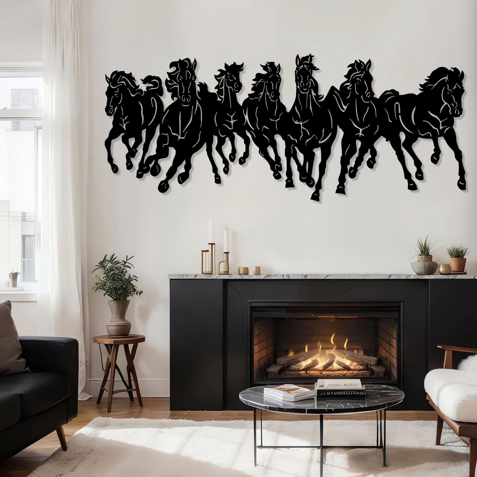 Amazon.com: Seven Running Horses Metal Wall Art, Running