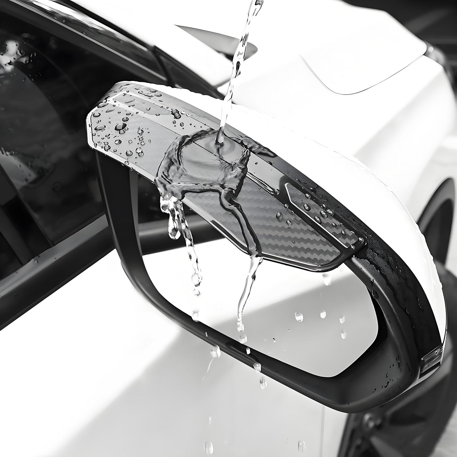 Tryagat 2 Pcs Rearview Mirror Rain Guard for BMW iX3 (NA5) 2026, Car Side Mirror Sun Visor Shield Carbon Fiber Look Flexible Deflector