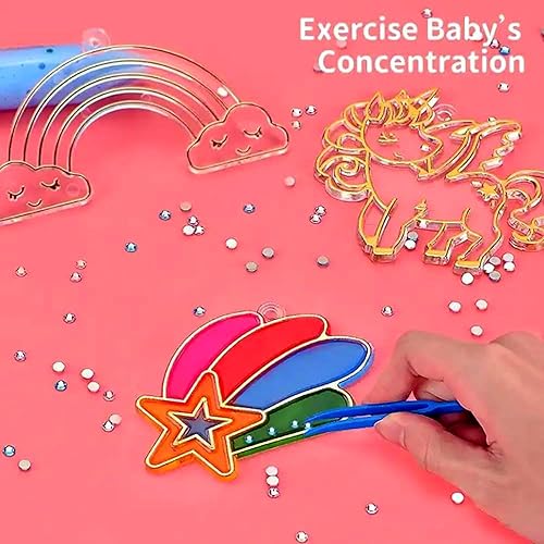 Miniatura 4 de Juego de arte y manualidades de pintura de cristal para manualidades, arte de ventana para niños, kit de pintura de cristal, manualidades y