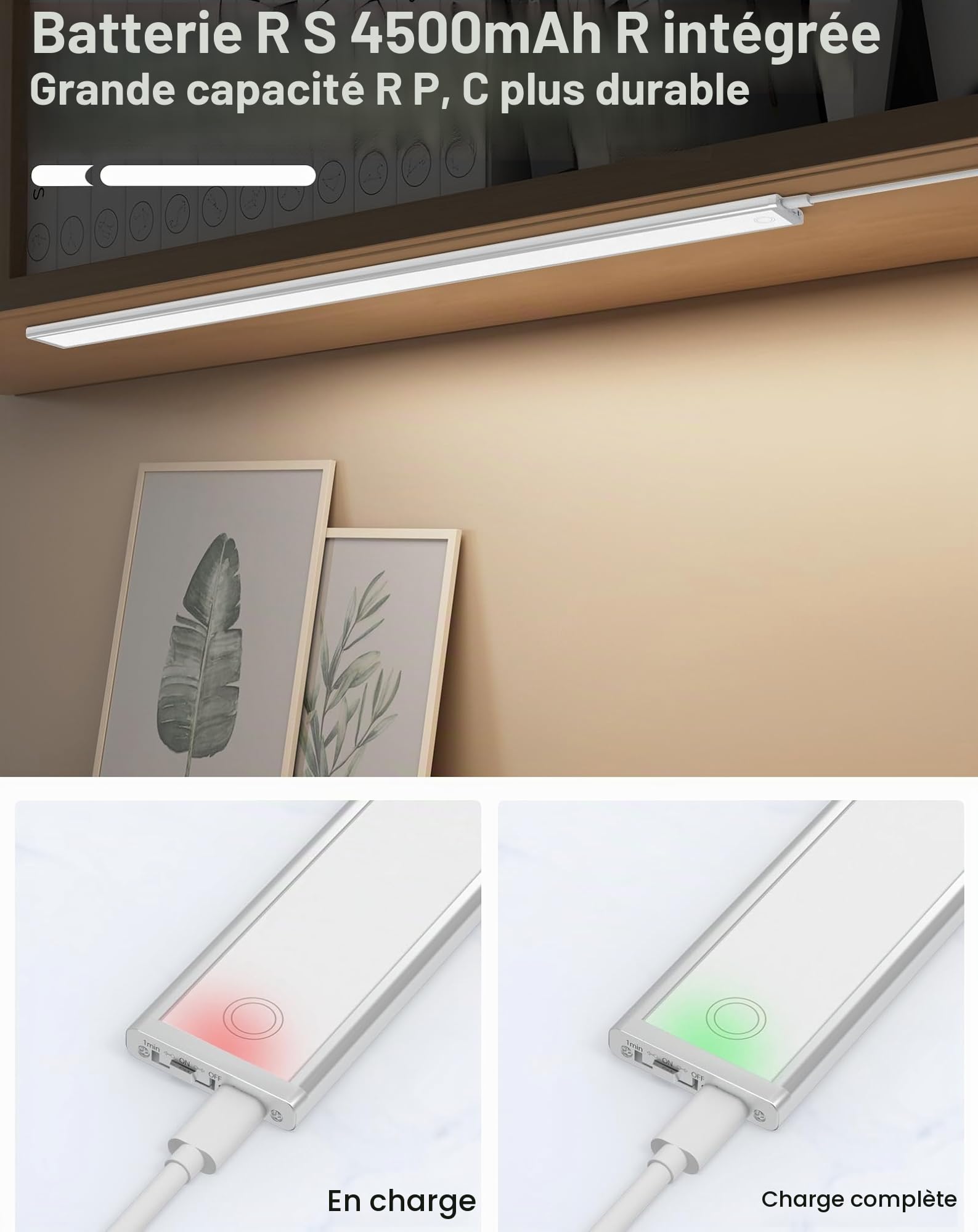 Lampe Cuisine sous Meuble Tactile 58CM