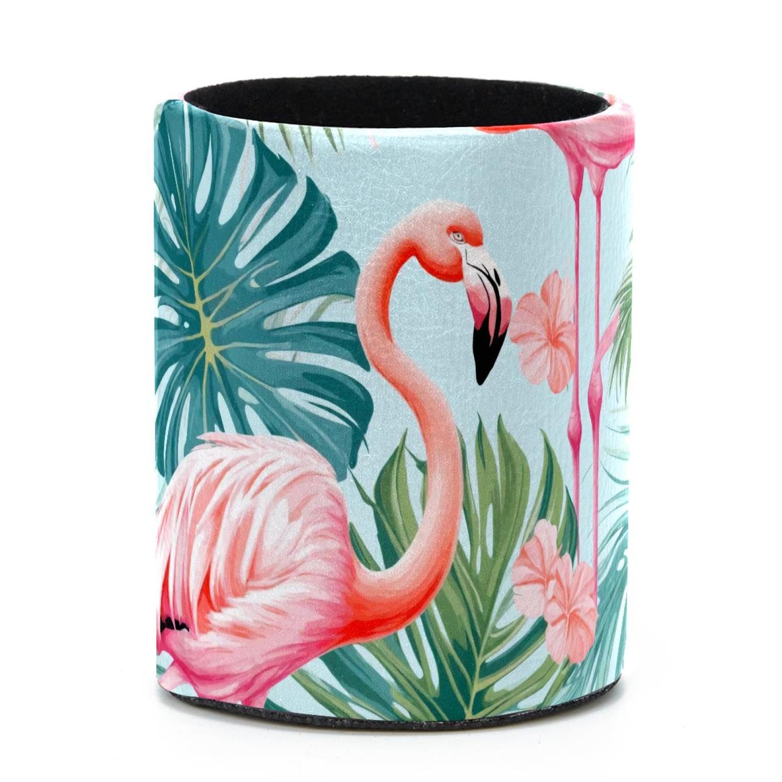 VAPOKF Round Pencil Holders for Desk, Flamingo Pen Holders Pen Pot Makeup Brushes Storage Desktop Stationery Supplies Organiser for Home Office