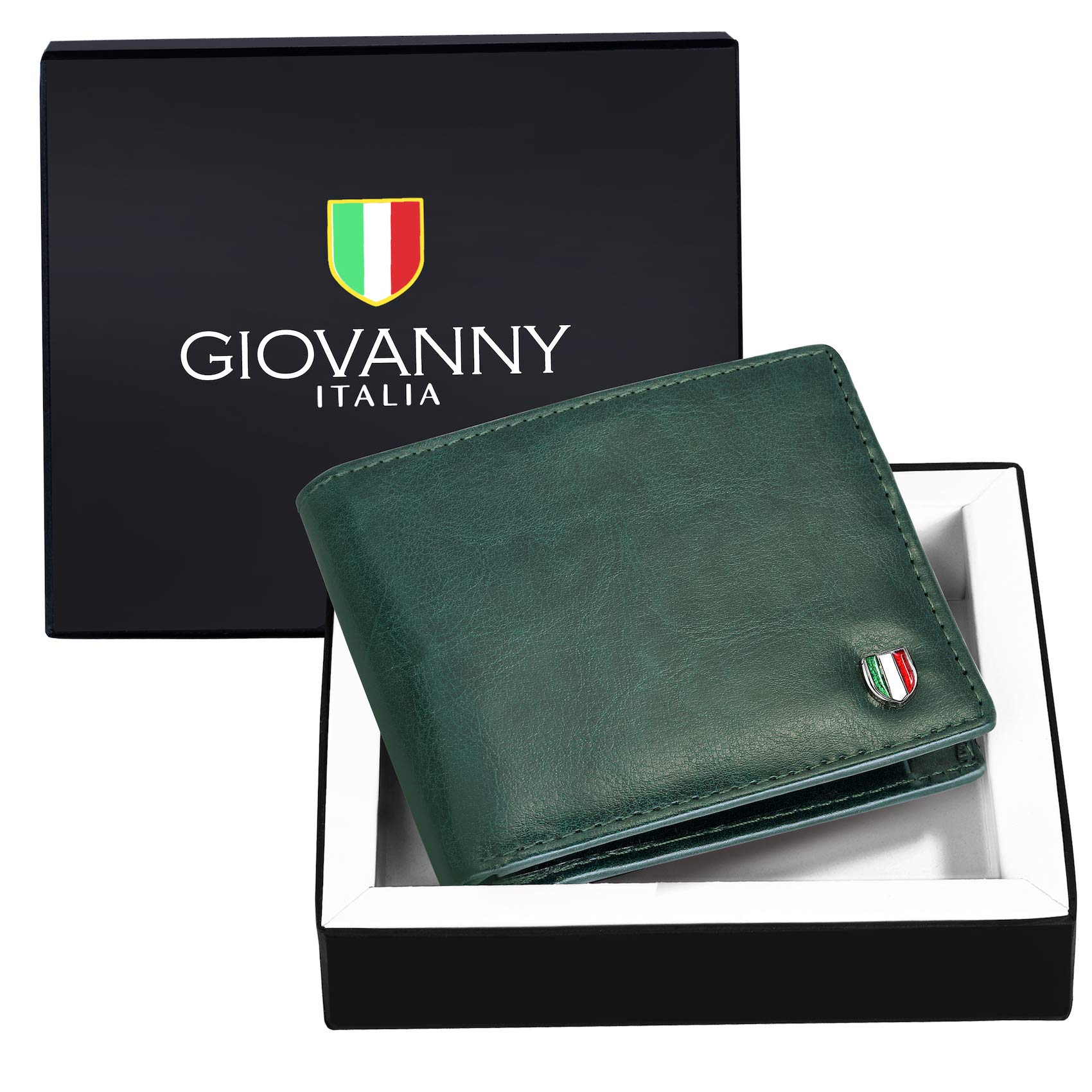 GIOVANNY`GVN-GRNCHNGR01 Green Genuine Leather Wallet for Men