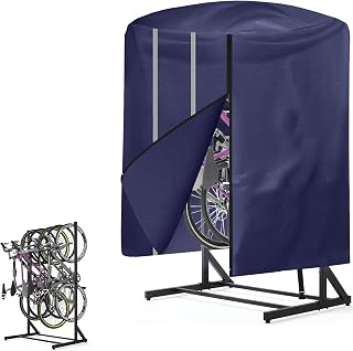 Dasmiro Vertical Bike Rack Cover - Waterproof Tear-Proof Garage Storage for 3-8 Bikes, Indoor/Outdoor Protection from Rain Snow Dust