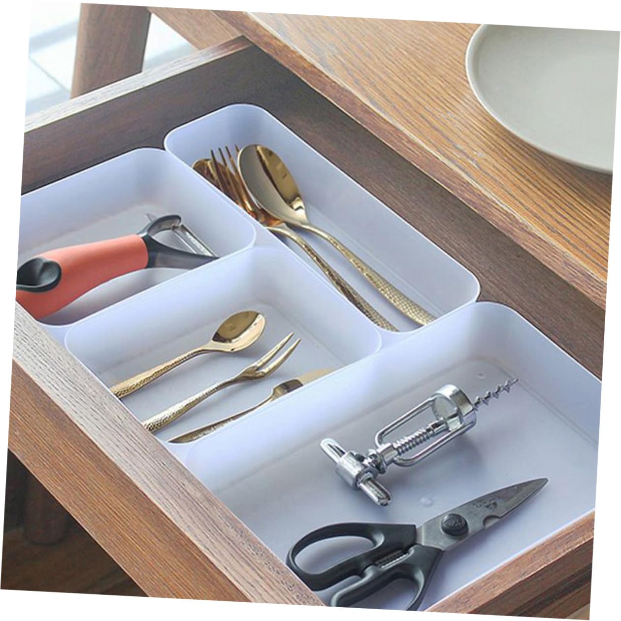 Cabilock 18 PCS Bandejas de Cajones Transparentes Organizador Dividores de Cajones Transparentes Dividores Caderanes Bandeja de La Bandeja Bandejas de Plástico