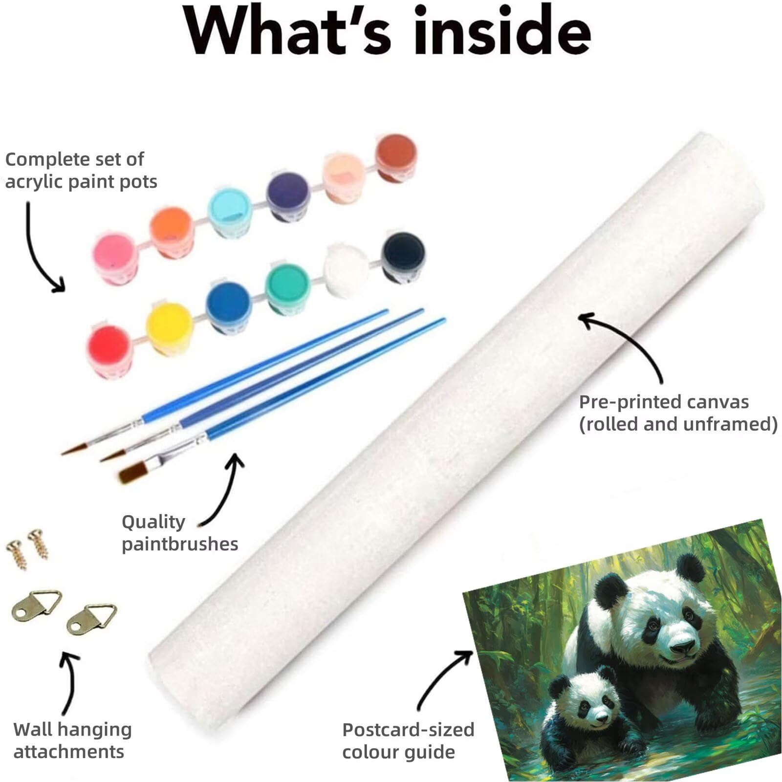 Malowanie według numerów Dorosły Wypoczynek Kreatywny panda Malarstwo Numery Zwierząt Kolorowanki według numerów zestawy, DIY Rzemiosło Ręczne Kreatywne do Dekoracji Domów, Kobiety/Mężczyzna Prezent
