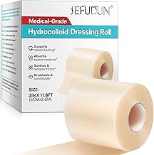 Hydrocolloid Wound Care Dressings, Cut to Size, Waterproof Hydrocolloid Gel Wound Bandages for Light Exudate Wounds, Blisters, Acne, 5cm x 360cm