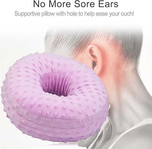 Miniatura 6 de Almohadas lavables para perforación de orejas para dormir de lado con funda de almohada extraíble para aliviar el dolor de oído, cartílago, presión