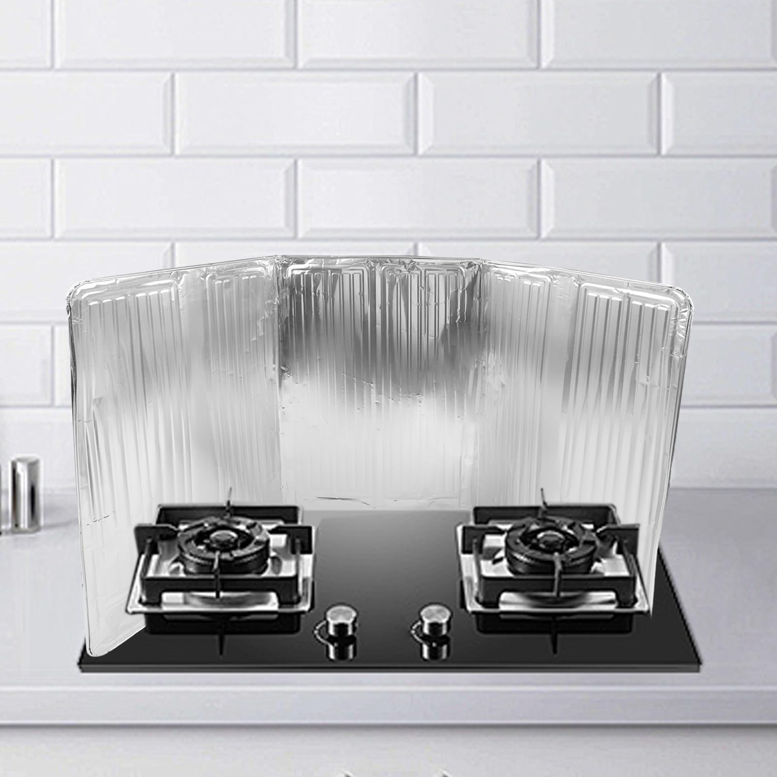 Placa deflectora de Cocina de Aluminio para Cocina, Protector contra Salpicaduras de Aceite, Placa deflectora, Pantalla de Aislamiento térmico, diseño Plegable, 90 x 50 cm, tamaño Grande