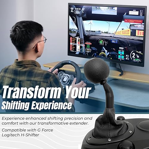 Vista 12 de Gear Shifter Knob Adapter Mod for Logitech G29 G920 G923 G27 G25, Stick Lever Shift Extension, Sim Racing Gaming Accessories [4.5cm (1.77")]
