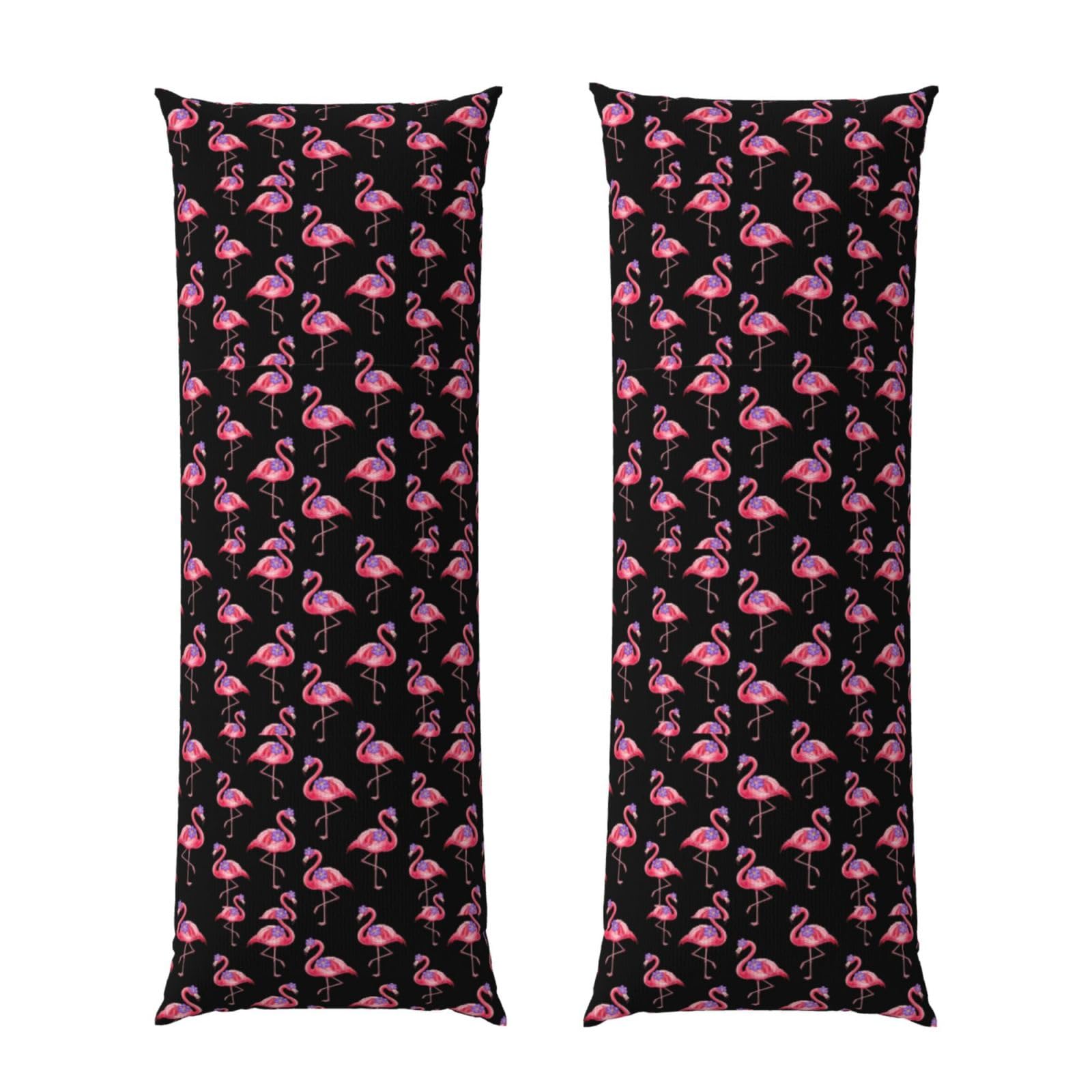 Long Pillow Cover 20x60 Lovely Animal Pink Flamingo, Premium Body Pillowcase with Zipper, Cozy Flannel Fabric Protector, for Men Women Couch Sofa Bed