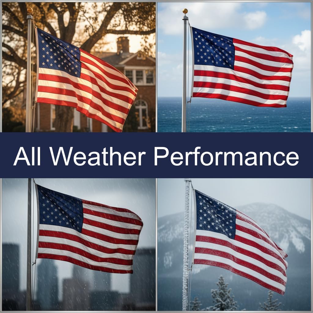 American Flag 5x8-100% Made In USA using Tough, Long Lasting Nylon Built for Outdoor Use, Featuring Embroidered Stars and Sewn Stripes plus Superior Quadruple Stitching on Fly End - Image 7