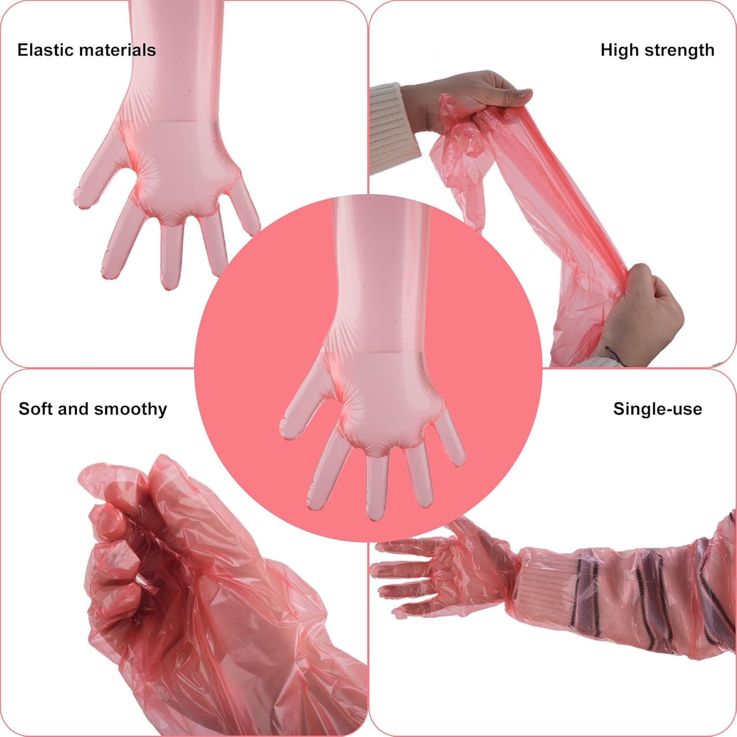 50 Pairs Field Dressing Gloves Gut Mitten Cleaning Deer Field Dressing Gloves Disposable Gutting Mittens Red Black Plastic Gloves Long and Short Gut Mitten Combo Pack for Gutting Field Dressing : Sports & Outdoors