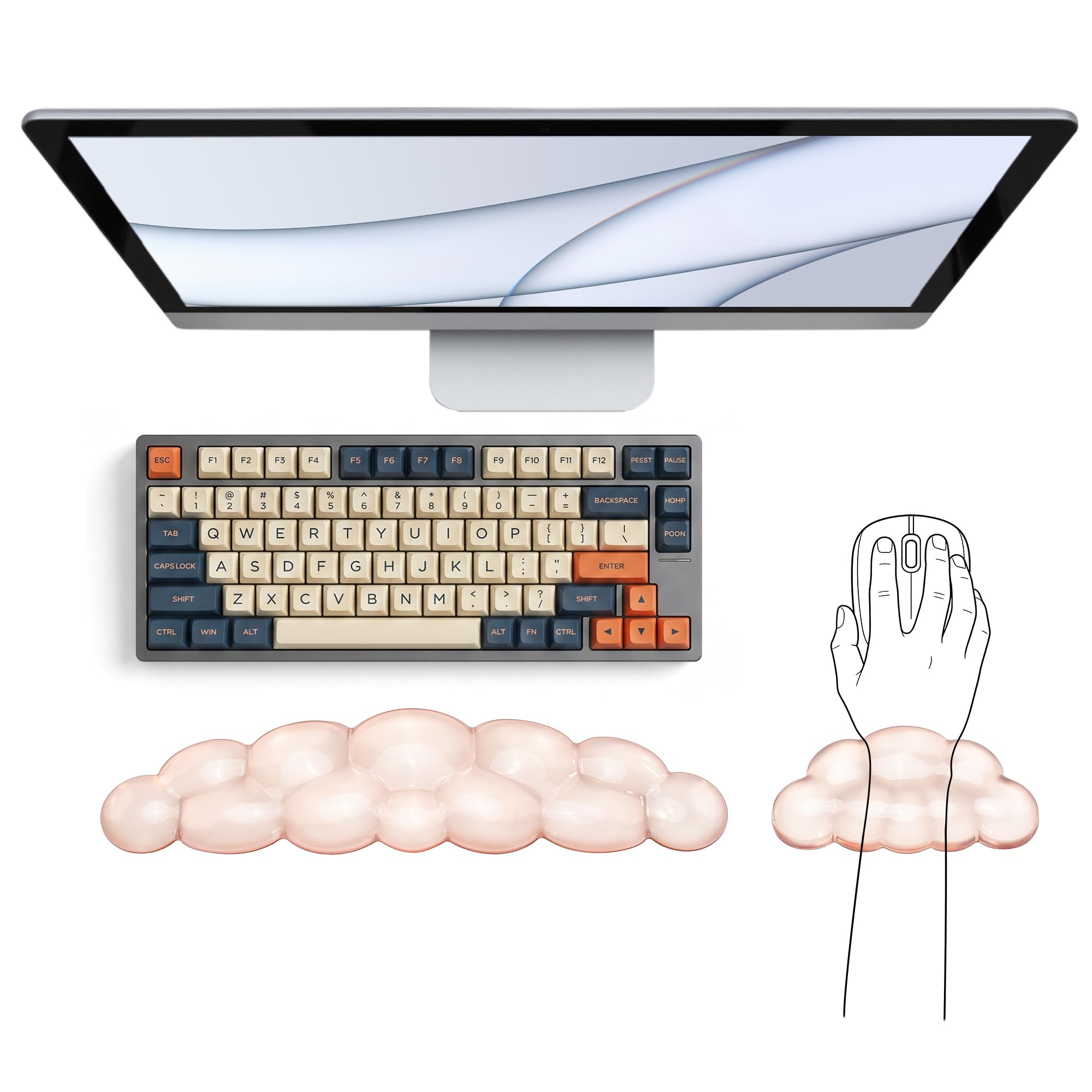 Poggiapolsi ergonomico – Sollievo istantaneo, comfort simile a una nuvola, silicone e TPU di alta qualità, ultra morbido, durevole, in confezione regalo per ufficio, studio, giochi e altro ancora