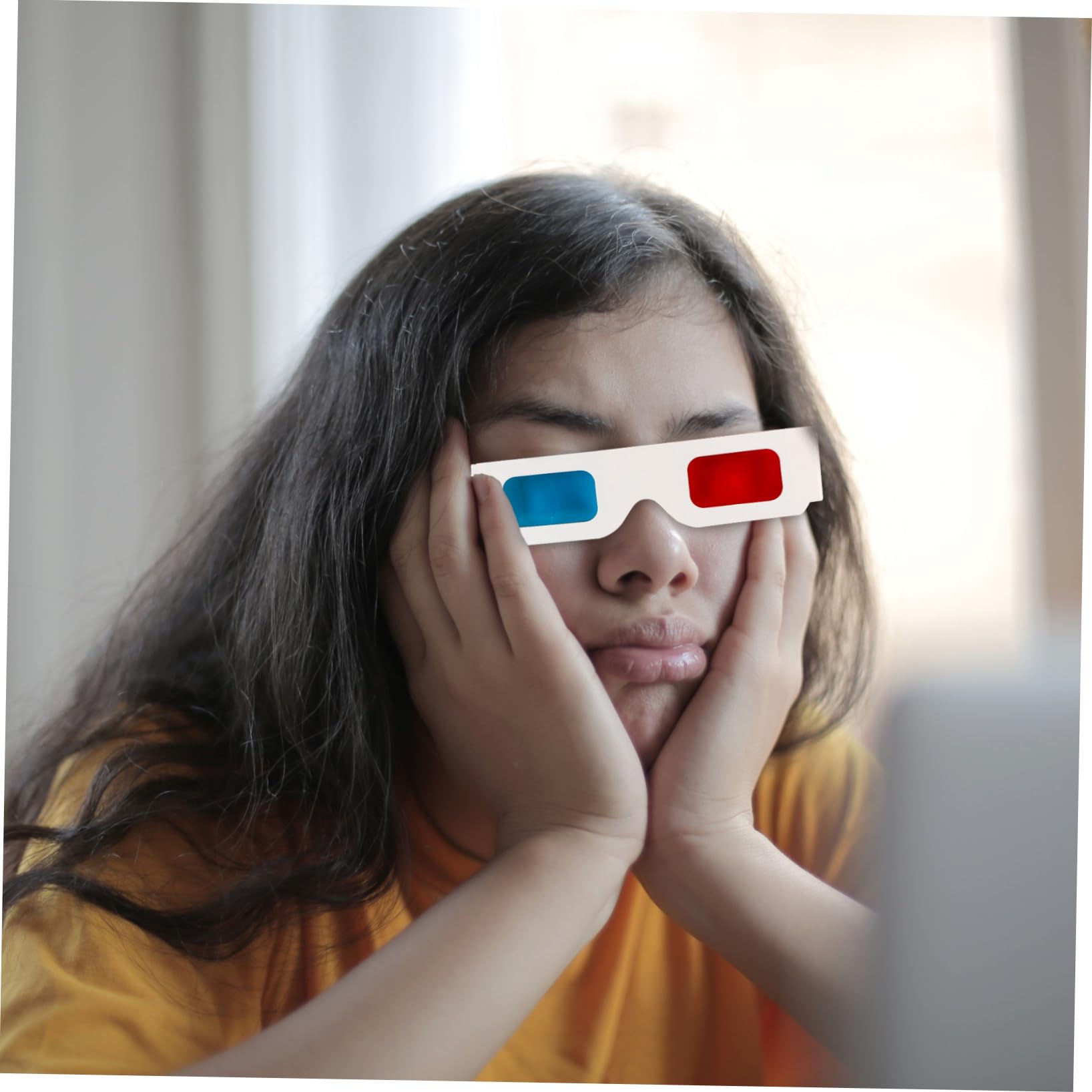 DOITOOL Occhiali Anaglifi 3d in Cartone Bianco, 100 Pezzi, Leggeri, per Cinema e Film Esperienza Visiva Spettacolare per Adulti e Ragazzo Ragazza